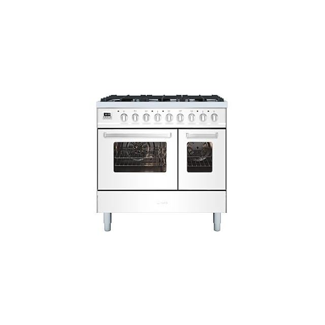 ILVE Torino 100cm 5 Burner Gas Hob Double Oven Dual Fuel Range Cooker