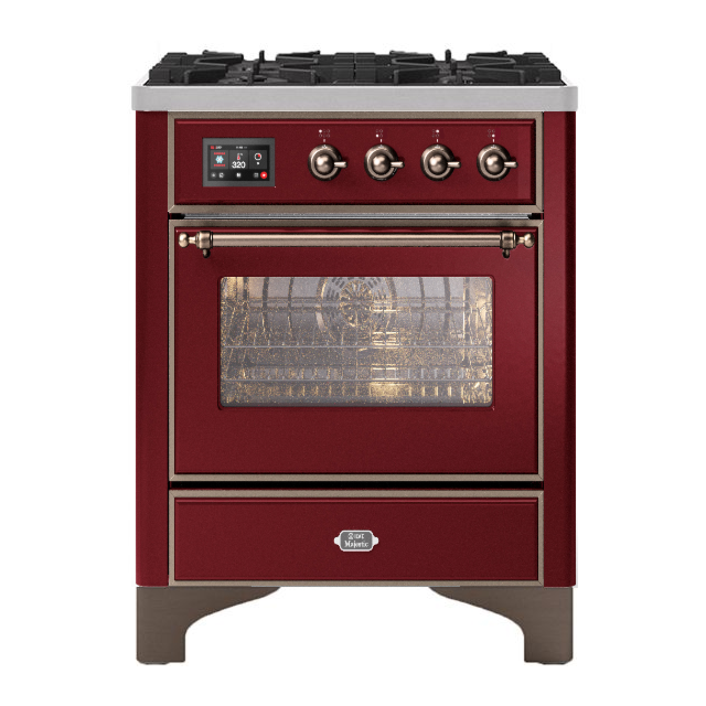 ILVE Majestic Milano 70cm 4 Burner Gas Hob Single Oven Dual Fuel Range Cooker