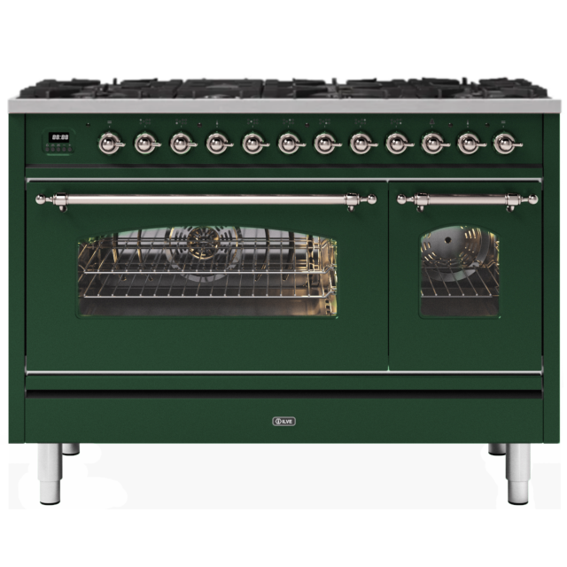 ILVE Milano 120cm 7 Burner Gas Hob Double Oven Dual Fuel Range Cooker