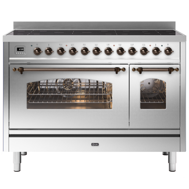 ILVE Milano 120cm 7 Zone Induction Hob Double Oven All Electric Range Cooker