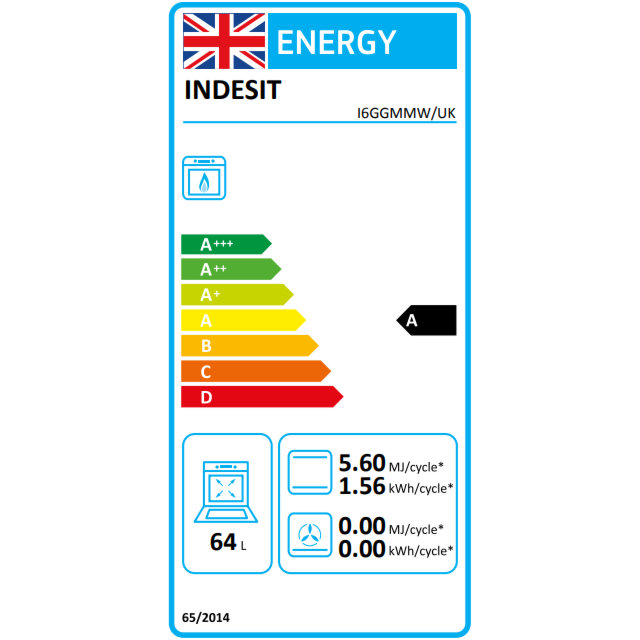 Indesit I6GGMMW/UK//M 60cm 4 Burner Gas Hob Single Oven Gas Cooker