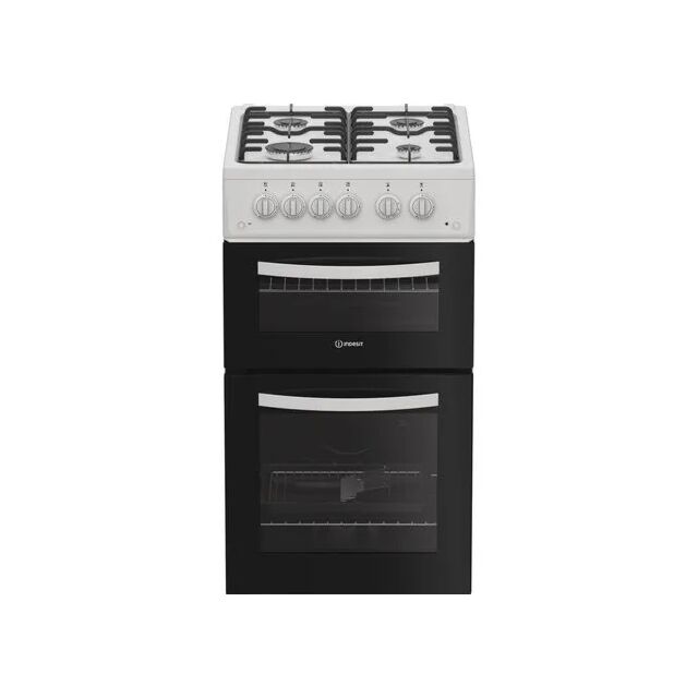 Indesit ITG5GMW 50cm 4 Burner Gas Hob Twin Cavity All Gas Cooker