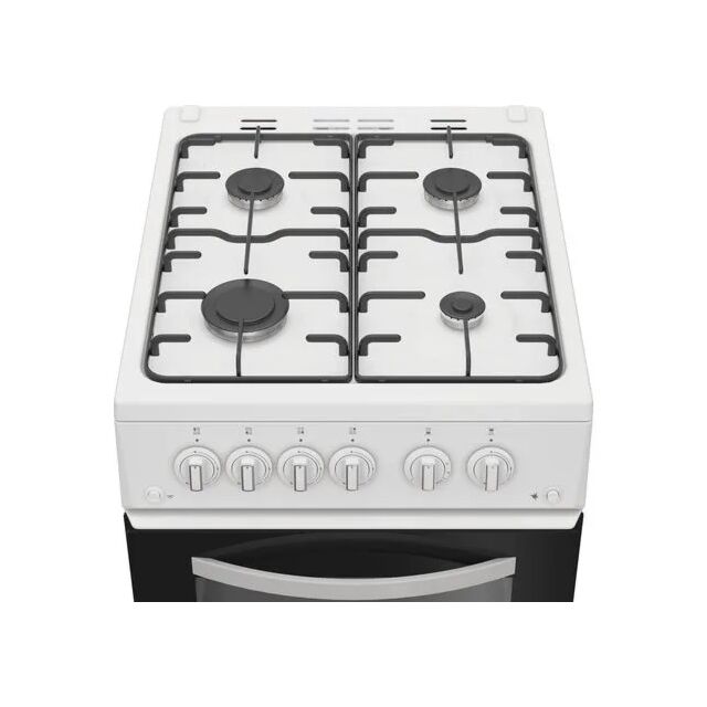 Indesit ITG5GMW 50cm 4 Burner Gas Hob Twin Cavity All Gas Cooker