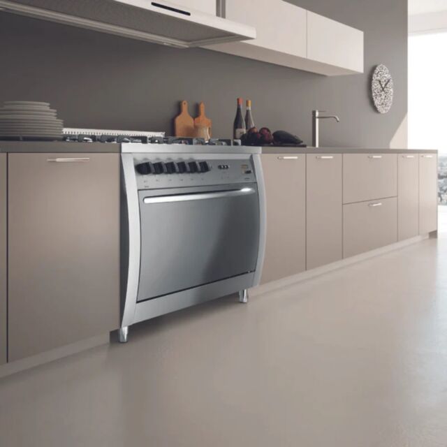Lofra Curva 90cm 5 Burner Gas Hob Single Oven Dual Fuel Range Cooker