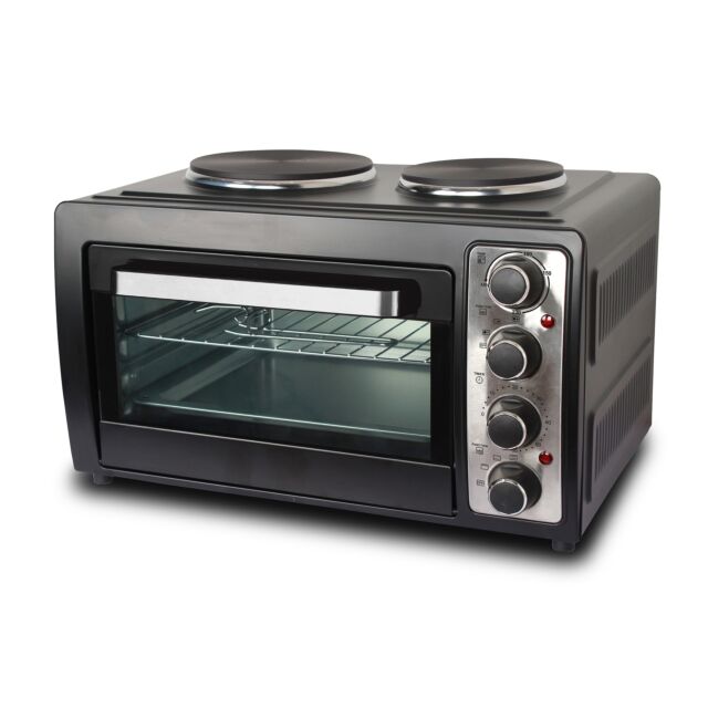 Montpellier MDATC30 2 Zone Solid Plate Hob Single Oven Table Top Electric Cooker