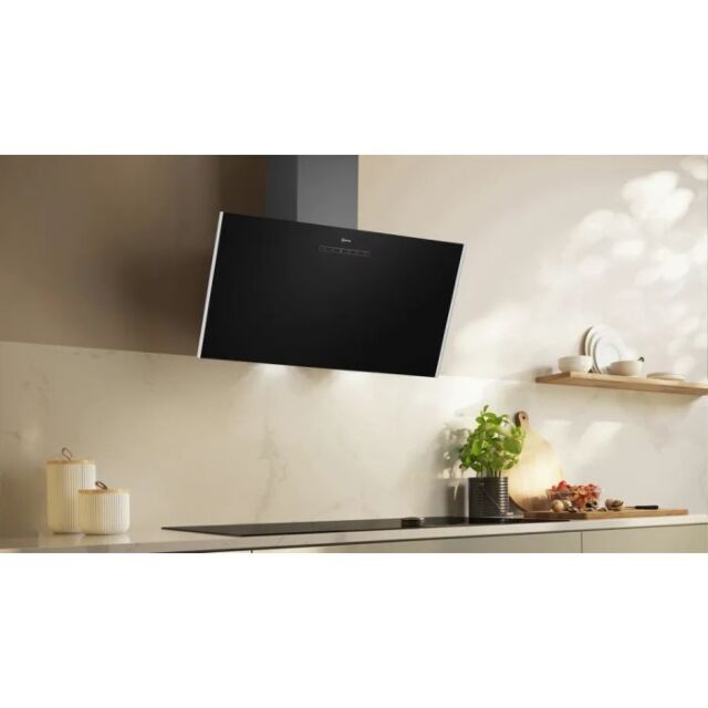 Neff N30 D83IDK1S0B 80cm 3 Speed Black Glass Angled Cooker Hood
