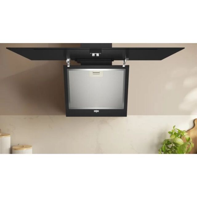 Neff N30 D83IDK1S0B 80cm 3 Speed Black Glass Angled Cooker Hood