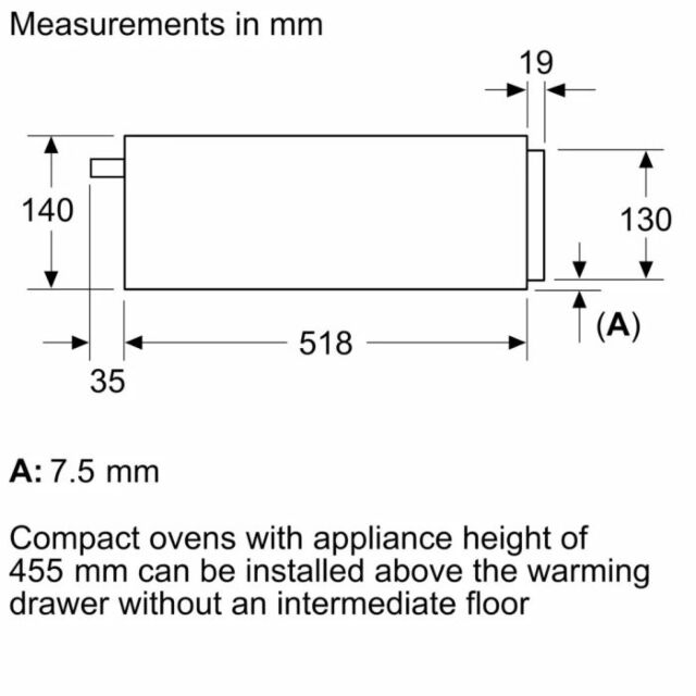 Neff N70 N24HA11G1B Built-In 14cm Warming Drawer