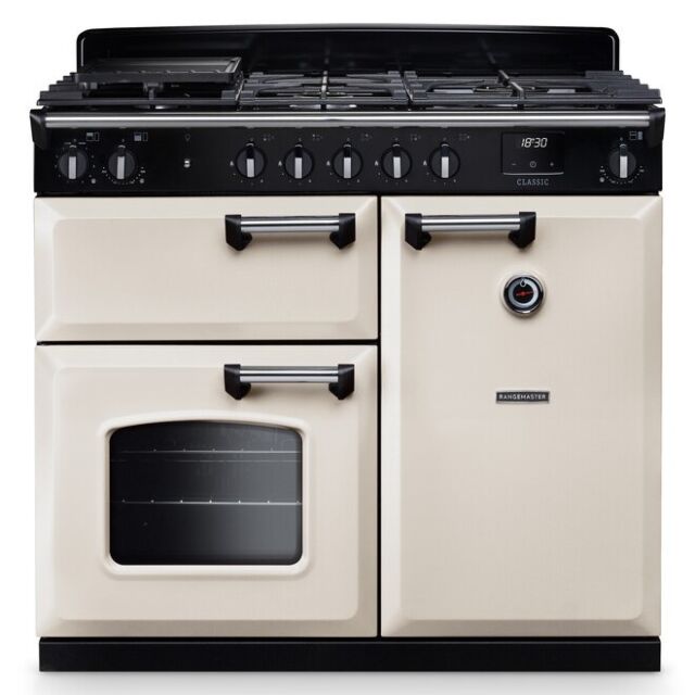 Rangemaster Classic 100cm 5 Burner Gas Hob Double Oven Dual Fuel Range Cooker