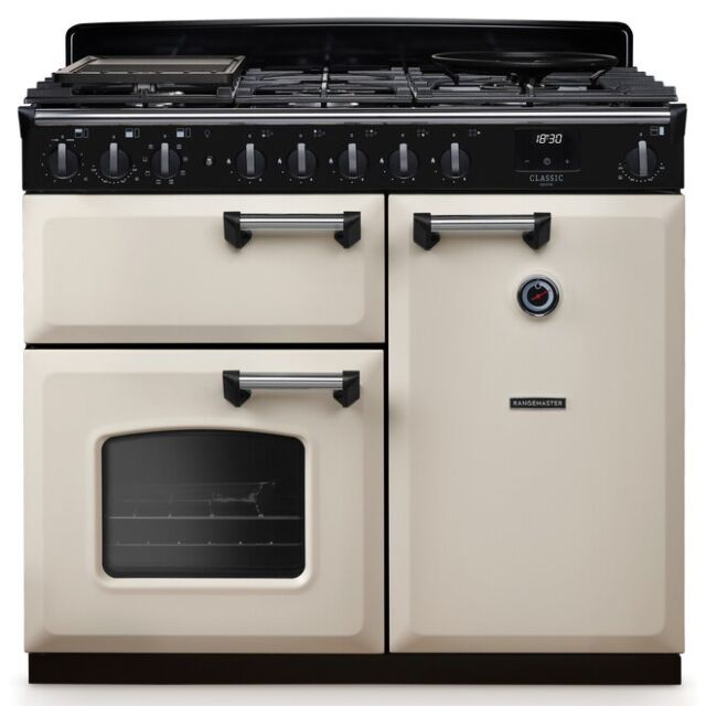 Rangemaster Classic Deluxe 100cm Gas Hob Double Oven Dual Fuel Range Cooker