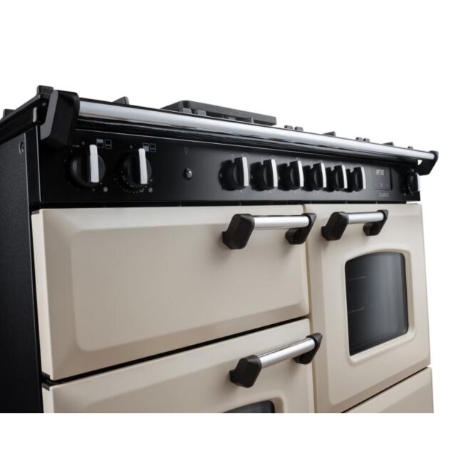 Rangemaster Classic 110cm 6 Burner Gas Hob Double Oven Dual Fuel Range Cooker