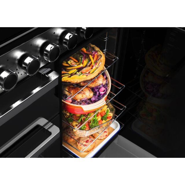 Rangemaster Edge Deluxe 100cm 5 Burner Gas Hob Double Oven Dual Fuel Range Cooker
