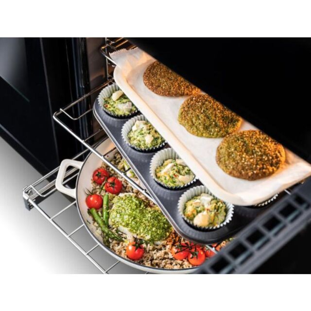 Rangemaster Edge Deluxe 110cm 7 Burner Gas Hob Double Oven Dual Fuel Range Cooker