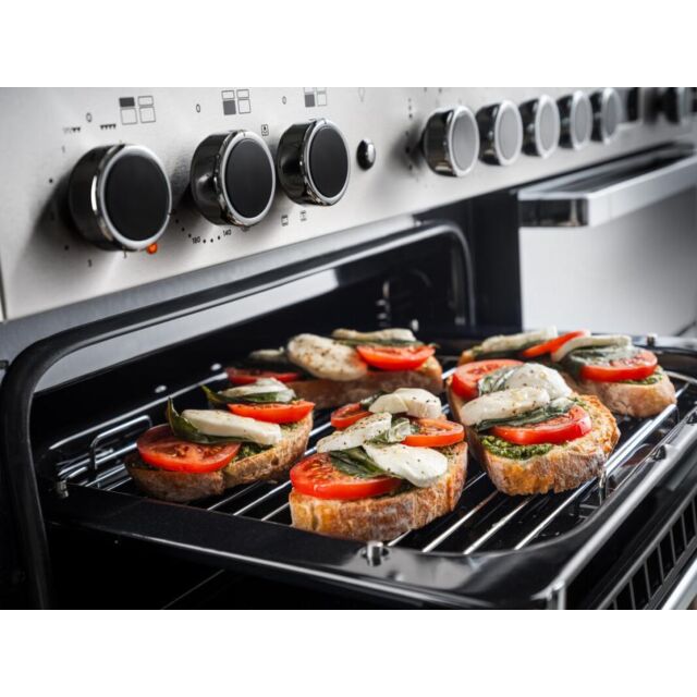 Rangemaster Edge Deluxe 110cm 7 Burner Gas Hob Double Oven Dual Fuel Range Cooker