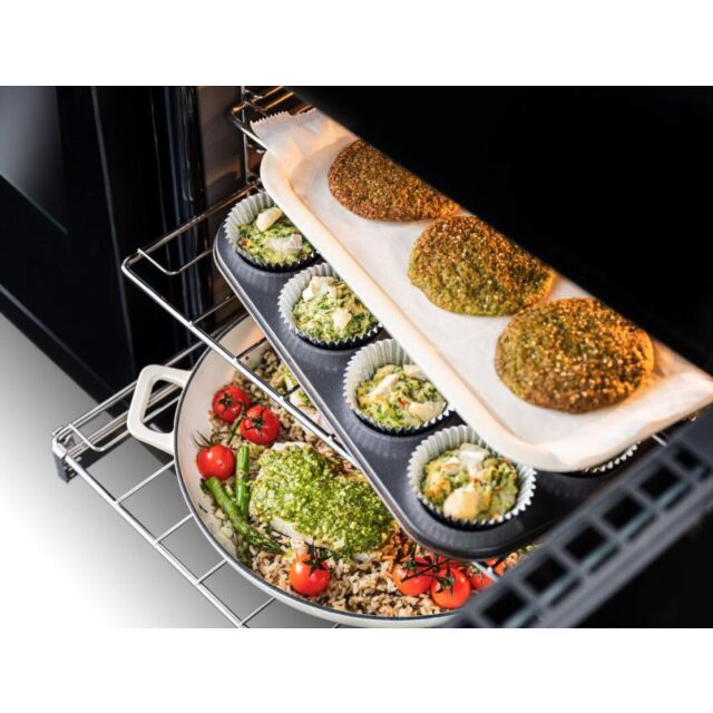 Rangemaster Edge Deluxe 110cm 7 Burner Gas Hob Double Oven Dual Fuel Range Cooker