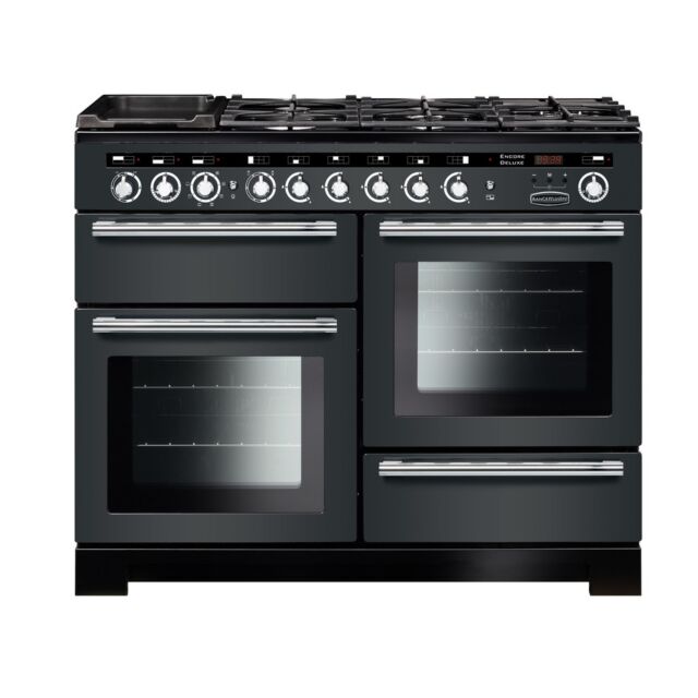 Rangemaster Encore Deluxe 110cm 7 Ring Mixed Hob Two Oven Dual Fuel Range Cooker