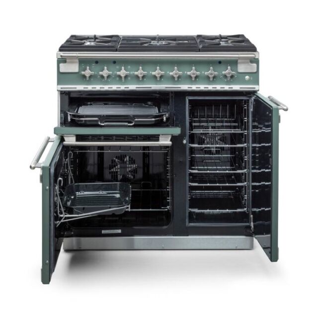 Rangemaster Elise 90cm 5 Burner Gas Hob Double Oven Dual Fuel Range Cooker