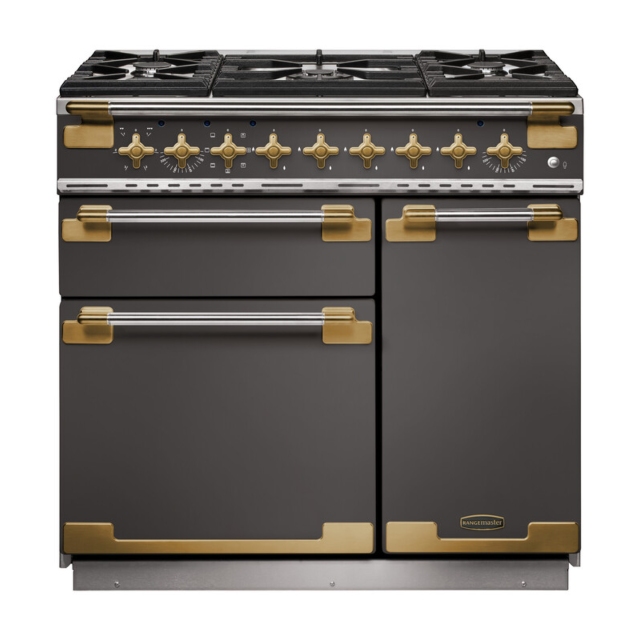 Rangemaster Elise Luxe 90cm 5 Burner Gas Hob Double Oven Dual Fuel Range Cooker