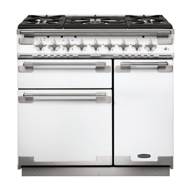 Rangemaster Elise 90cm 5 Burner Gas Hob Double Oven Dual Fuel Range Cooker