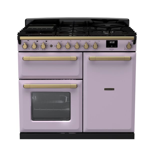 Rangemaster Estel Deluxe 100cm 5 Ring Gas Hob Double Oven Dual Fuel Range Cooker