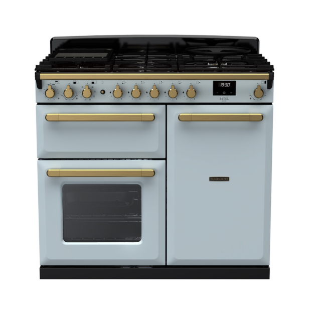 Rangemaster Estel Deluxe 100cm 5 Ring Gas Hob Double Oven Dual Fuel Range Cooker