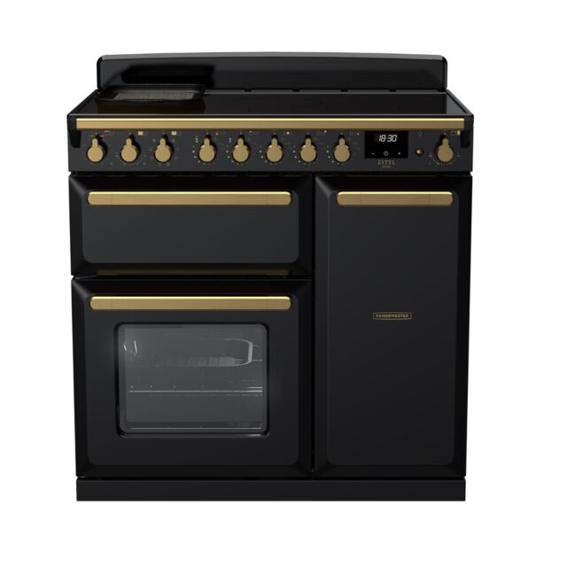 Rangemaster Estel Deluxe 90cm 5 Zone Induction Double Oven Electric Range Cooker