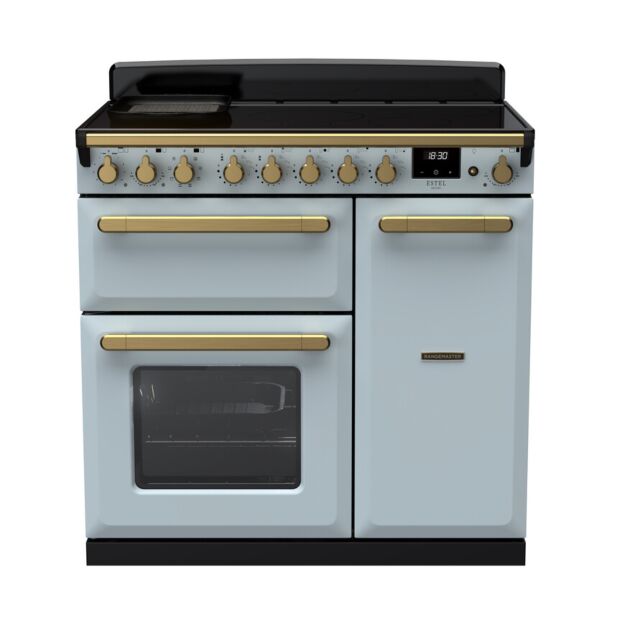 Rangemaster Estel Deluxe 90cm 5 Zone Induction Double Oven Electric Range Cooker