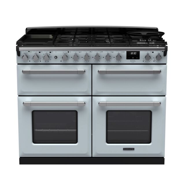 Rangemaster Estel Deluxe 110cm 7 Ring Gas Hob Triple Oven Dual Fuel Range Cooker