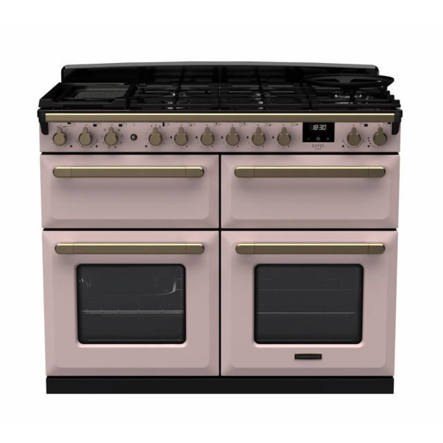 Rangemaster Estel Deluxe 110cm 7 Ring Gas Hob Triple Oven Dual Fuel Range Cooker