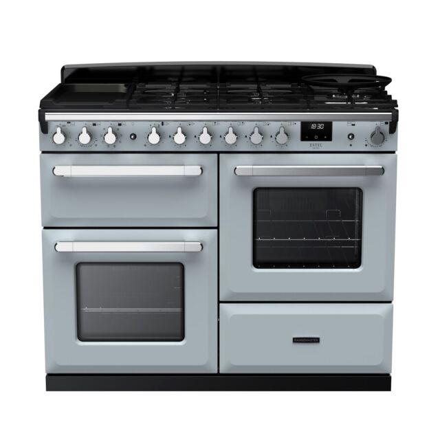 Rangemaster Estel Deluxe 110cm 7 Ring Gas Hob Double Oven Dual Fuel Range Cooker