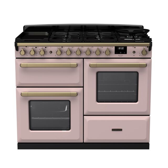 Rangemaster Estel Deluxe 110cm 7 Ring Gas Hob Double Oven Dual Fuel Range Cooker