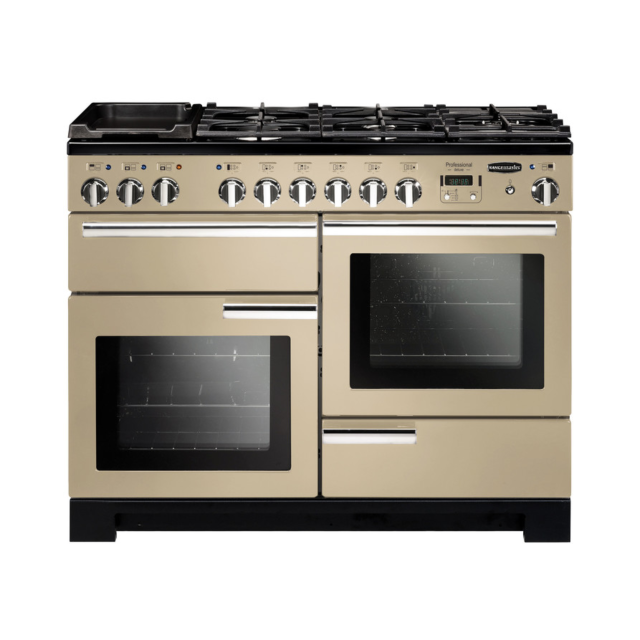 Rangemaster Professional Deluxe 110cm 7 Burner Hob 2 Oven Dual Fuel Range Cooker