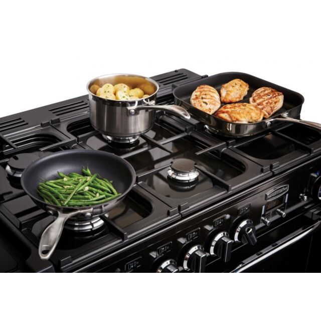 Rangemaster Professional Deluxe 110cm 7 Burner Hob 2 Oven Dual Fuel Range Cooker