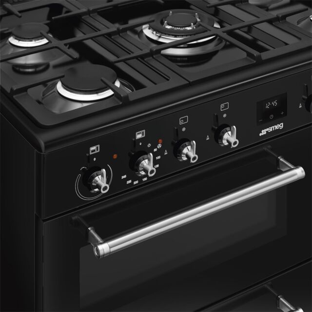 Smeg Concert 90cm 5 Burner Double Oven + Grill Dual Fuel Range Cooker