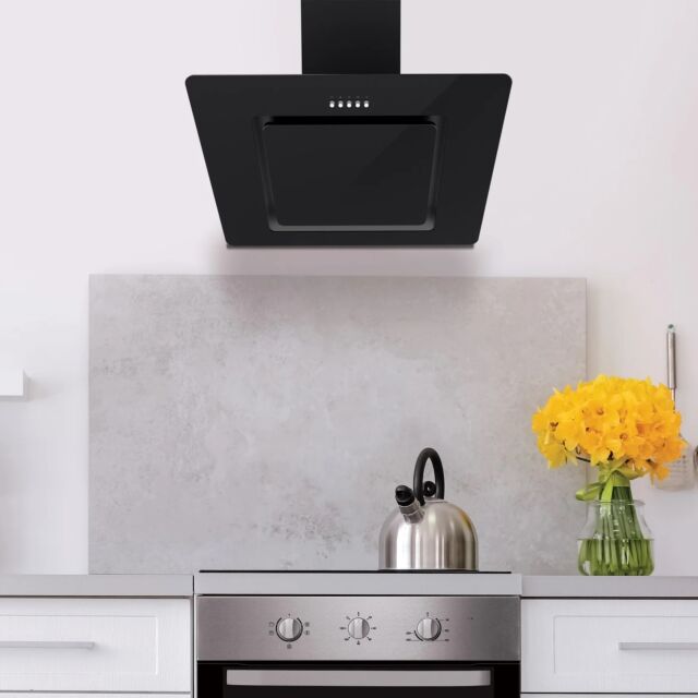 Statesman ACH60BL 60cm 3 Speed Angled Black Glass Cooker Hood