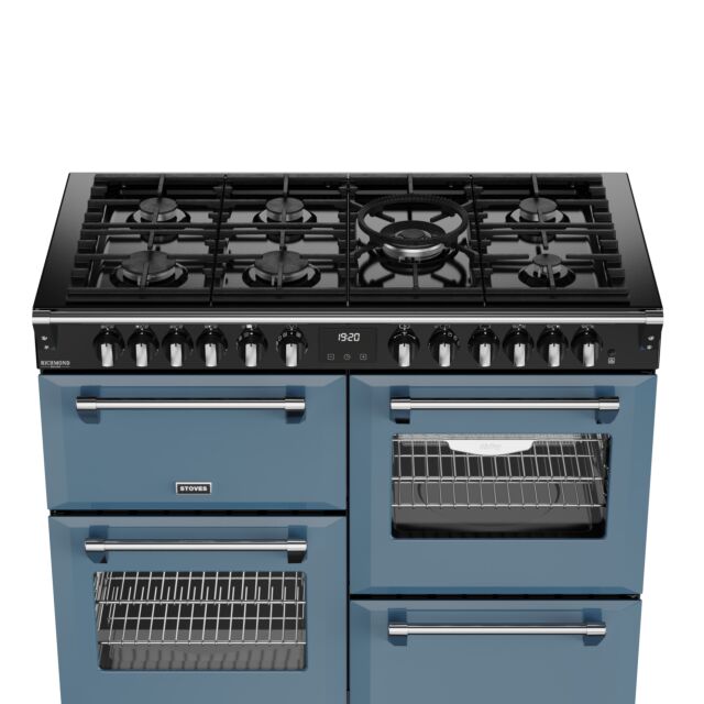 Stoves Richmond Deluxe 110cm 7 Burner Gas Hob Quad Oven Dual Fuel Range Cooker