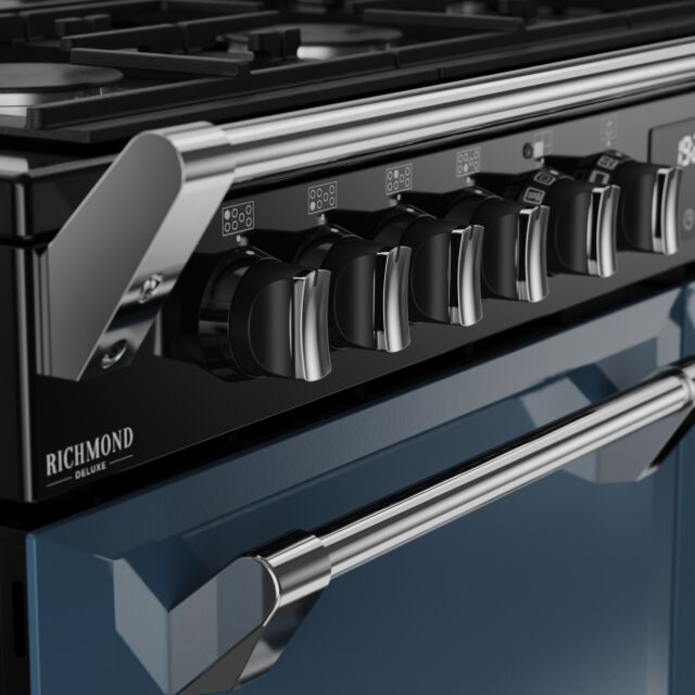 Stoves Richmond Deluxe 110cm 7 Burner Gas Hob Quad Oven Dual Fuel Range Cooker