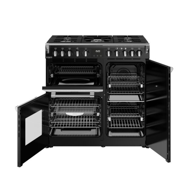 Stoves Richmond Deluxe 90cm 5 Burner Gas Hob Triple Oven Dual Fuel Range Cooker