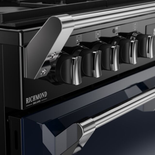 Stoves Richmond Deluxe 90cm 5 Burner Gas Hob Triple Oven Dual Fuel Range Cooker