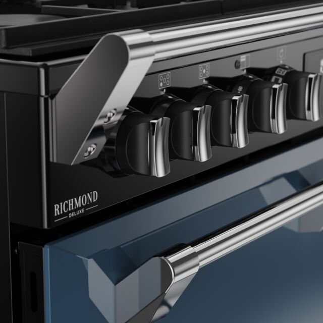 Stoves Richmond Deluxe 90cm 5 Burner Gas Hob Triple Oven Dual Fuel Range Cooker