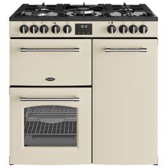 Belling Farmhouse 90cm 5 Burner Gas Hob Double Oven Dual Fuel Range Cooker
