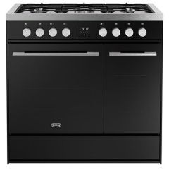 Belling Vision 90cm 5 Burner Gas Hob Double Oven Dual Fuel Range Cooker