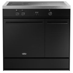 Belling Vision 90cm 5 Zone Induction Hob Double Oven Electric Range Cooker