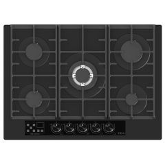 CDA HVG731MB 70cm 5 Burner Matt Black Gas on Glass Hob with Touch Control Timer
