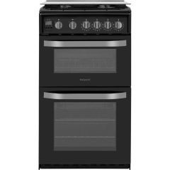 Hotpoint HD5G00CCBK/M 4 Burner Gas Hob Double Oven Gas Cooker with Glass Lid
