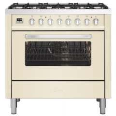 ILVE Torino 90cm 6 Burner Gas Hob Single Oven Dual Fuel Range Cooker