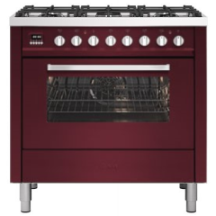 ILVE Torino 90cm 6 Burner Gas Hob Single Oven Dual Fuel Range Cooker