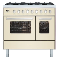 ILVE Torino 100cm 6 Burner Gas Hob Double Oven Dual Fuel Range Cooker