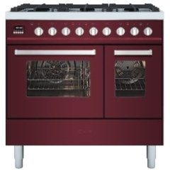 ILVE Torino 100cm 5 Burner Gas Hob Double Oven Dual Fuel Range Cooker