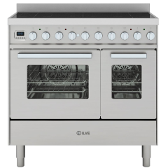 ILVE Torino 90cm 5 Zone Induction Hob Double Oven All Electric Range Cooker
